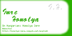 imre homolya business card